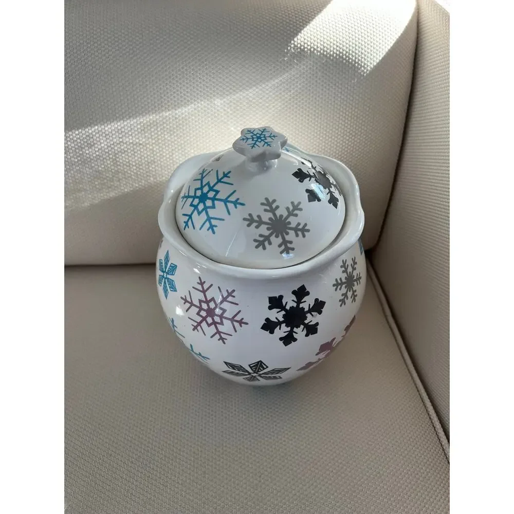 TEMP-TATIONS BY TARA WHITE CHIRSTMAS COOKIE JAR EUC